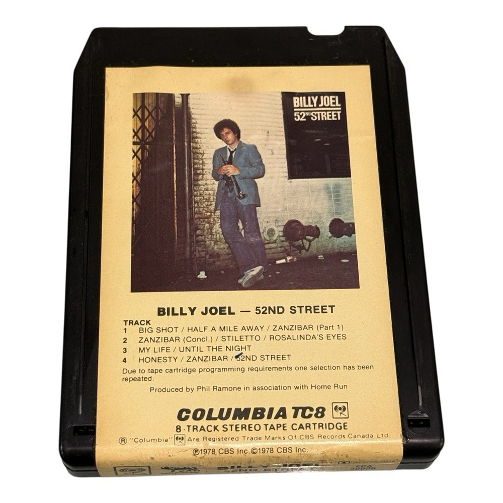 Billy Joel 52nd Street 8 Track Tape Cartridge 1978